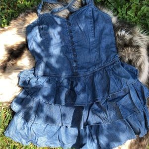 Denim Tiered Mini Dress